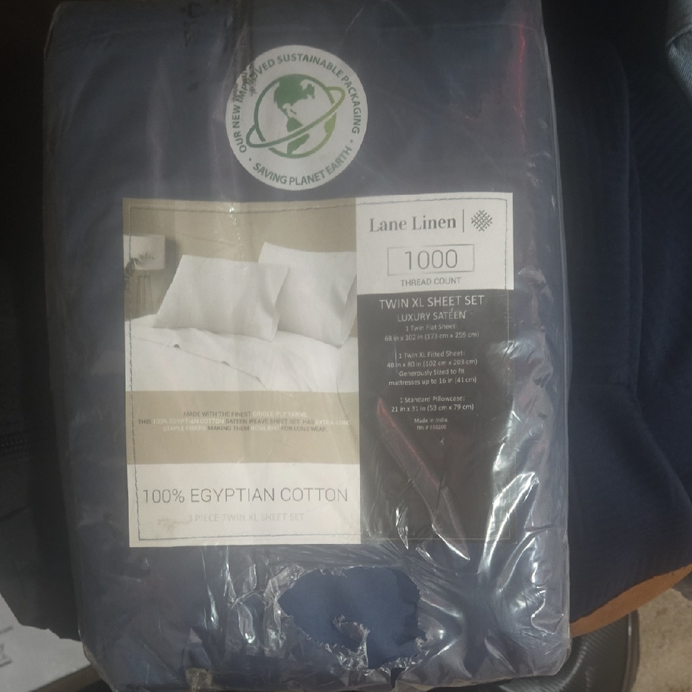 1000TC Egyptian Cotton Twin XL Sheet Set - Navy